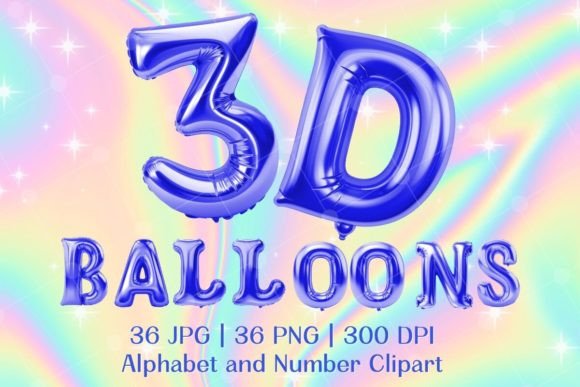 Download Blue Letters and Number Balloons Clipart - Blue Collection