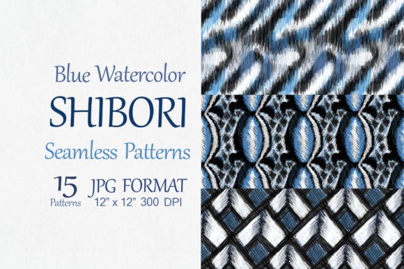 Download Blue Watercolor Shibori Seamless Pattern - Blue Collection
