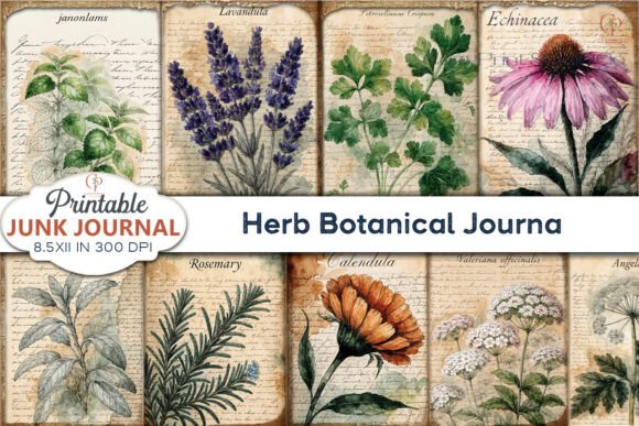 Download Herb Botanical Journal Junk Journal Page - Junk journal page Collection
