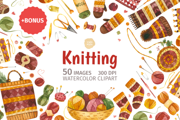 Download Watercolor Knitting and Crochet Clipart - Crochet Collection