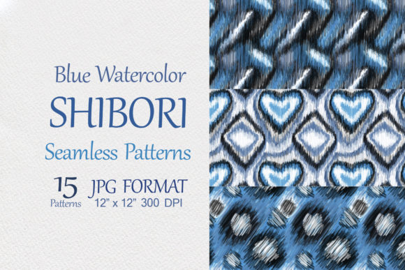 Download Blue Watercolor Shibori Seamless Pattern - Blue Collection