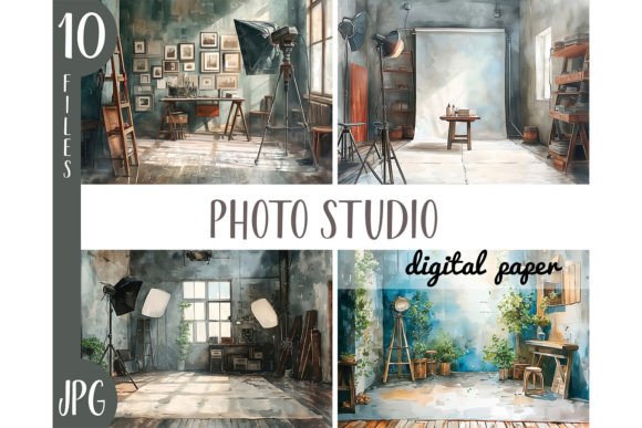 Download Watercolor Photo Studio Clipart JPG - Studio Collection