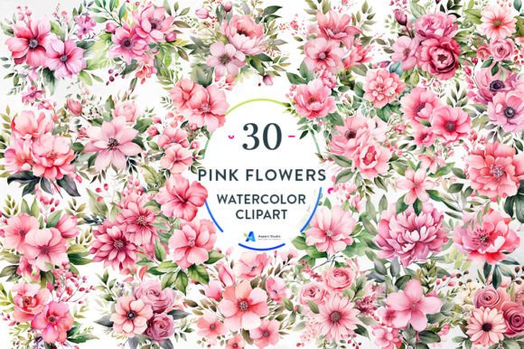 Download Pink Flowers Sublimation Clipart - Premium Resources