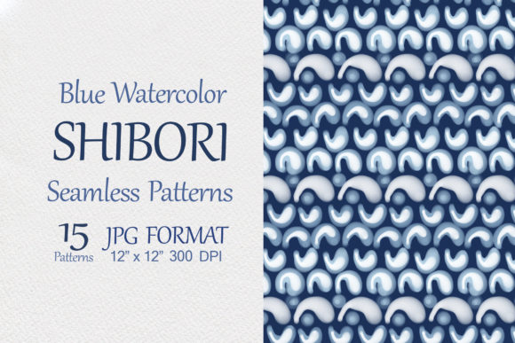 Download Blue Watercolor Shibori Seamless Pattern - Blue Collection