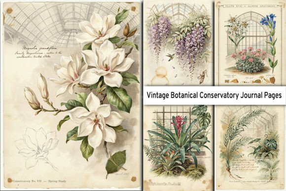 Download Botanical Conservatory Junk Journal Page - Junk journal page Collection