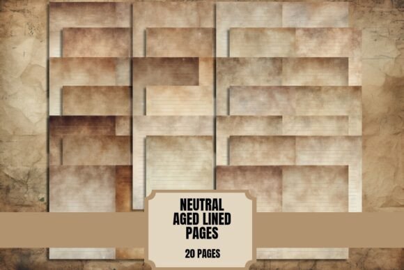 Download Neutral Aged Lined Junk Journal Pages - Junk journal page Collection