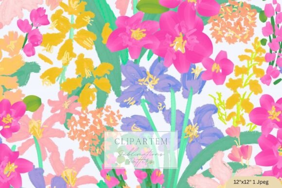 Download Pink Blue Floral Seamless Pattern Meadow - Blue Collection