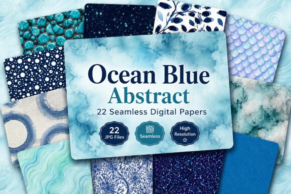 Download Ocean Blue Abstract Seamless Digital - Blue Collection