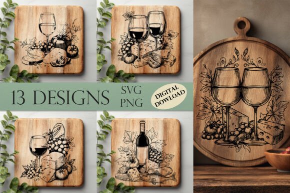Download Wine Cutting Board Laser Engraving SVG - Laser engraving Collection