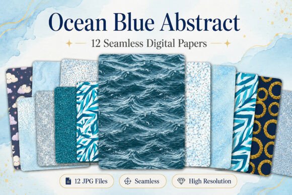 Download Ocean Blue Abstract Seamless Digital - Blue Collection