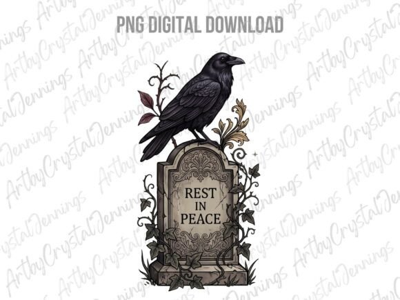 Download Raven Tombstone Halloween Gothic PNG - Tombstone Collection