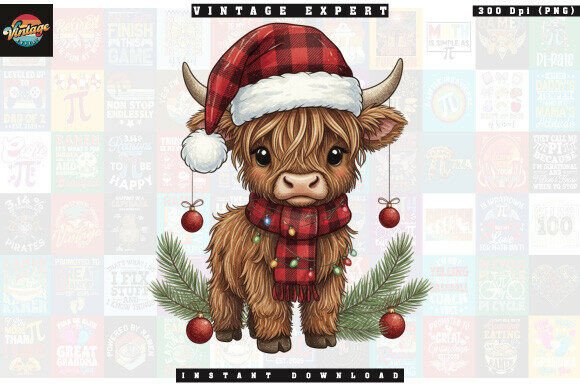 Download Christmas Highland Cow Crochet Yarn PNG - Crochet Collection
