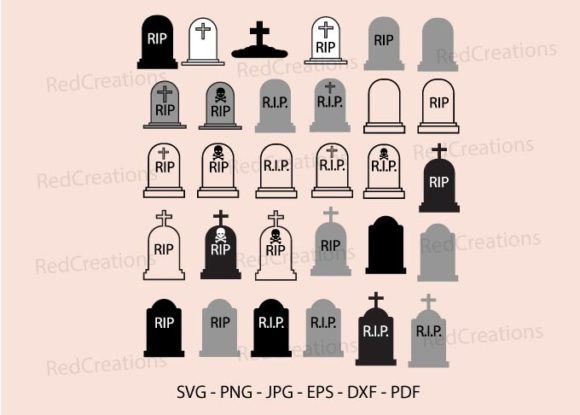 Download Tombstone Svg Bundle, Headstone, Rip - Tombstone Collection
