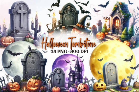 Download Halloween Tombstone Watercolor Clipart - Premium Resources