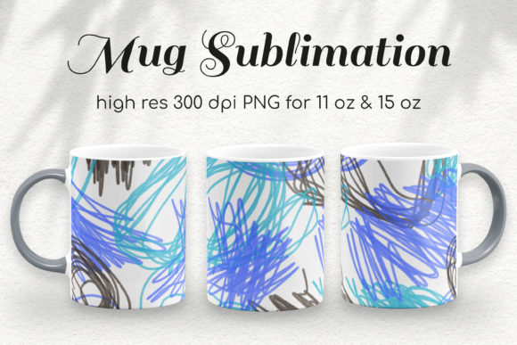 Download Blue Scribble 11 &amp; 15 Oz Coffee Mug - Blue Collection