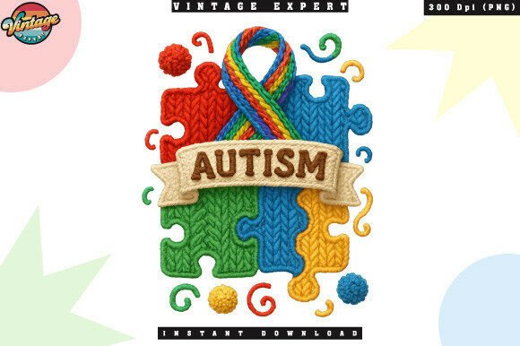 Download Autism Awareness Crochet Yarn Faux PNG - Crochet Collection