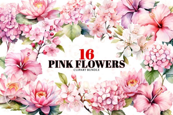 Download Watercolor Pink Flowers Sublimation - Flowers sublimation Collection