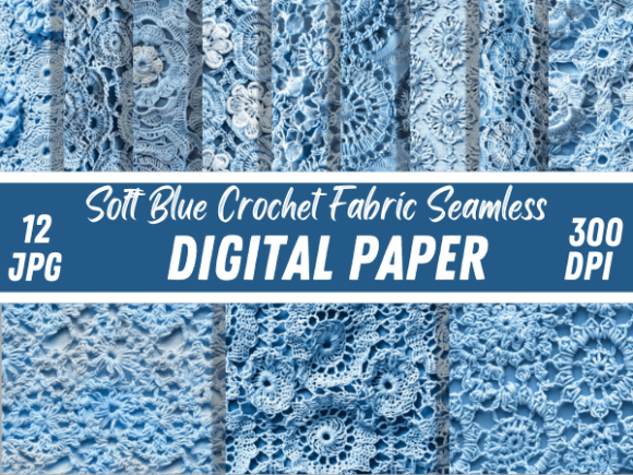 Download Soft Blue Crochet Fabric Textile Pattern - Blue Collection