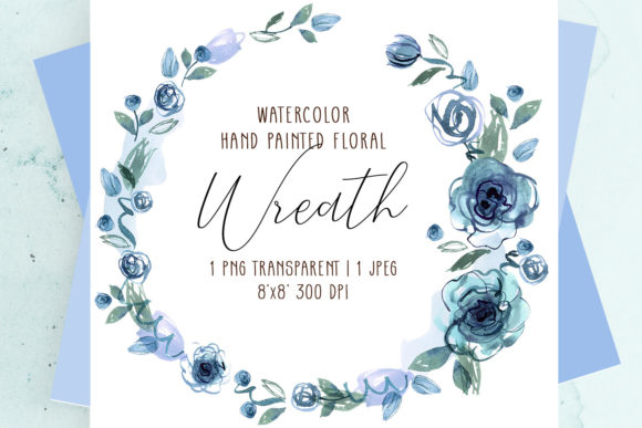 Download Blue Roses Wreath - Blue Collection
