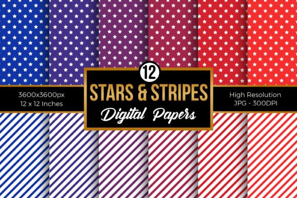 Download Red Blue Stars &amp; Stripes Digital Papers - Blue Collection