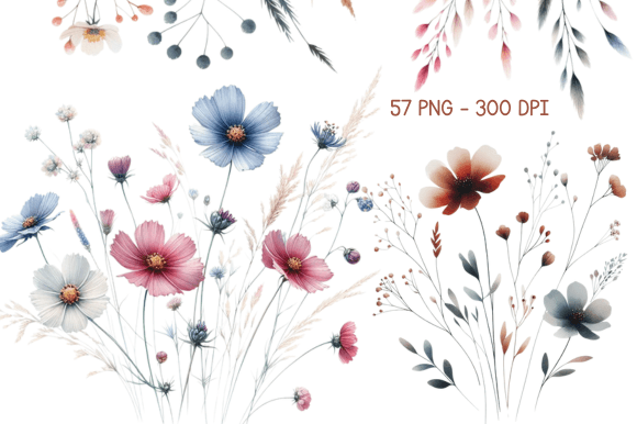 Download Watercolor Wild Flowers Sublimation PNG - Flowers sublimation Collection