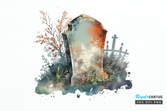 Download Watercolor Tombstone Clipart Png Design - Tombstone Collection