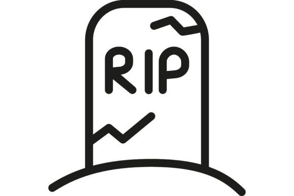 Download RIP Inscription on Tombstone Line Icon. - Tombstone Collection